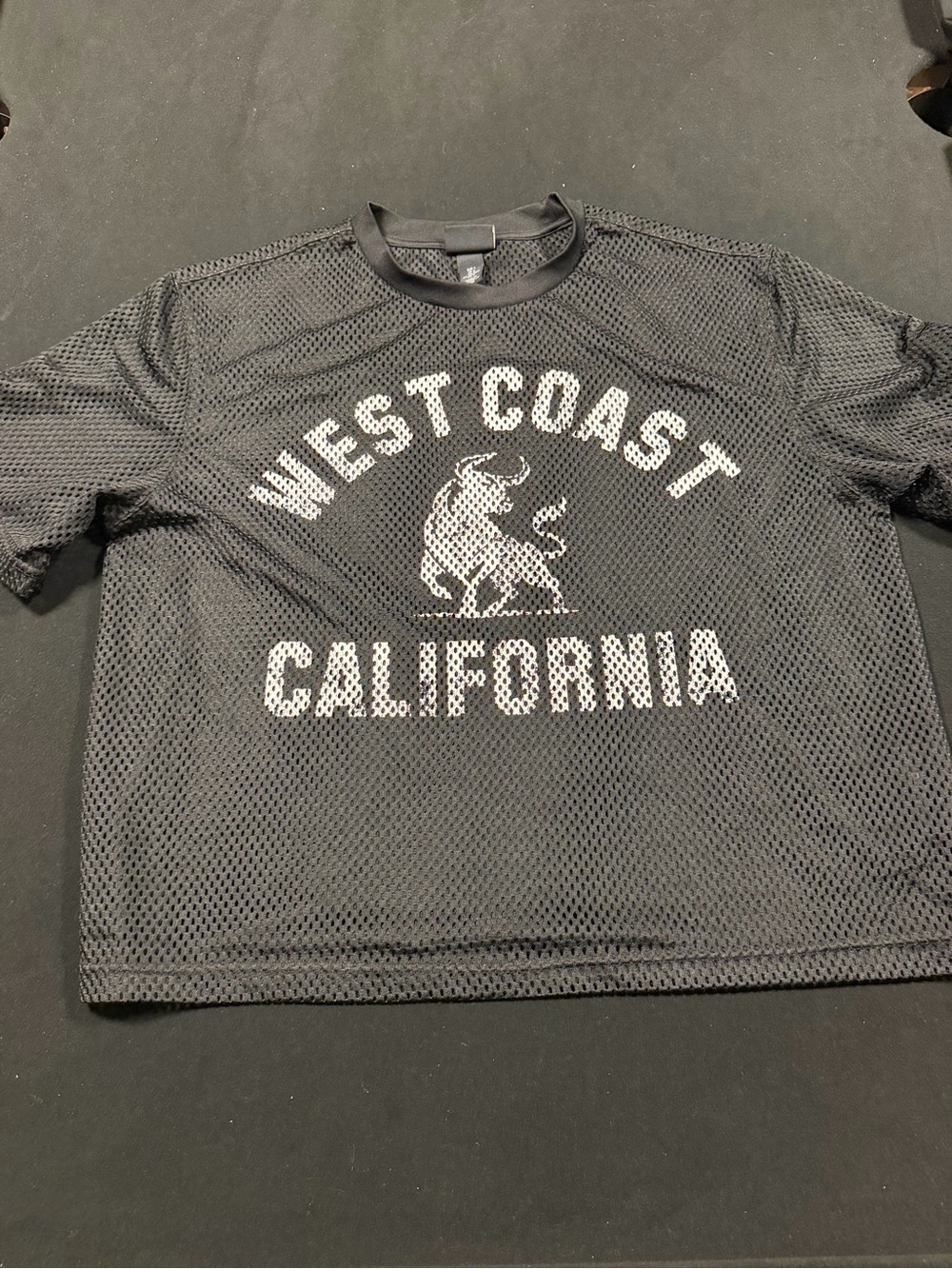 H&M Black Mesh 'West Coast California' Graphic Tee